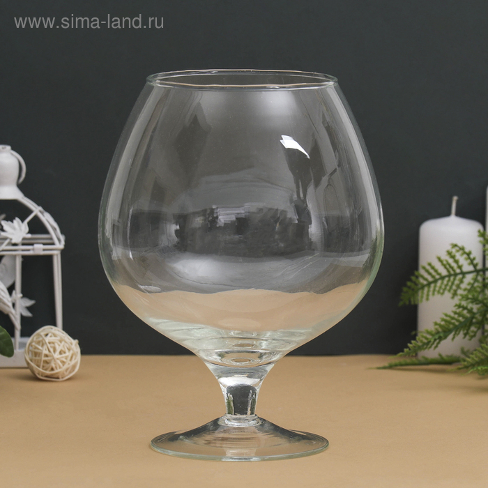 Ваза-Бокал  Ваза-Бокал "Роджер" d=10см, h=19х14 см на плитке, малый 1,8л прозрачная