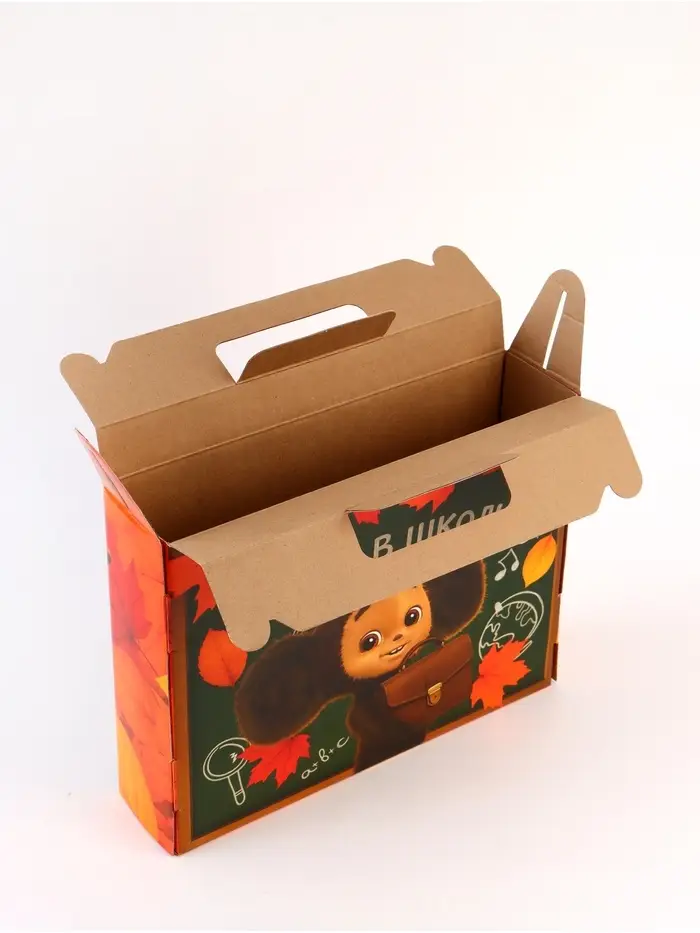 Коробка складная «Вперёд к знаниям»,Чебурашка, 33,7 х 25,7 х 7,9 см