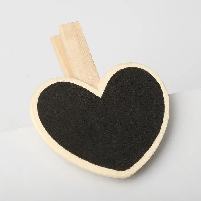 Меловой ценник «На прищепке» 6,6×7,2, сердце, (фасовка 10 шт.), цвет чёрный Меловой ценник «На прищепке» 6,6×7,2, сердце, (фасовка 10 шт.), цвет чёрный