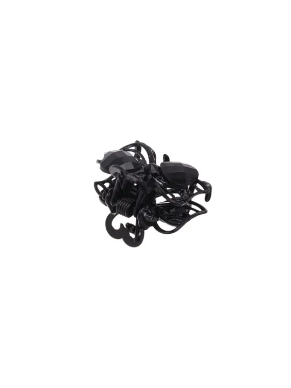 Крабик для волос &laquo;Чёрные кружева&raquo;, два сердца, 2.3 см, чёрный