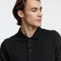 Рубашка поло с длинным рукавом Prime LSL, черная, размер XS