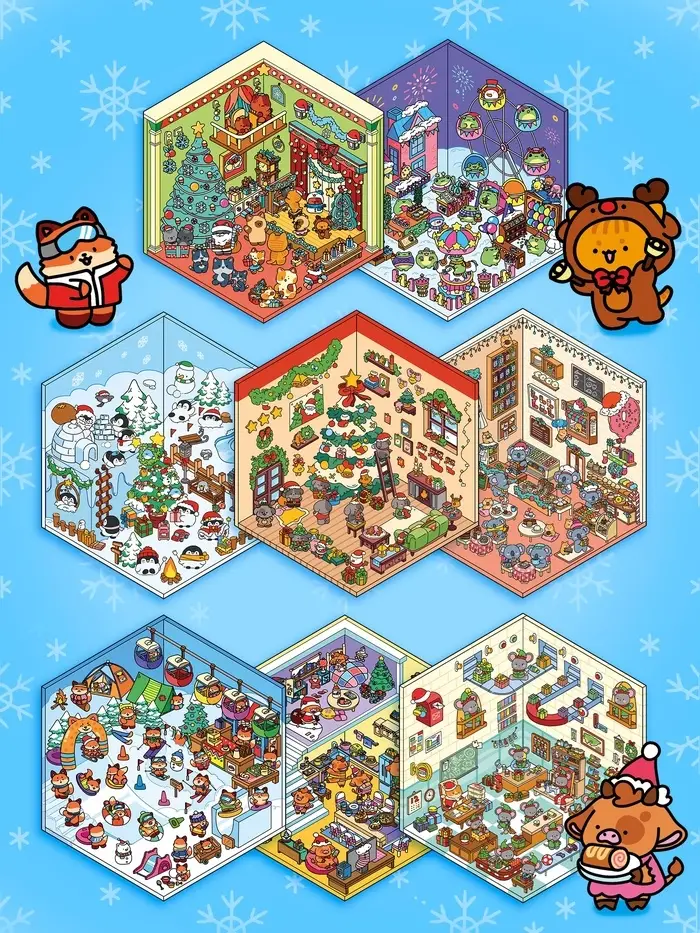 Книга - румбокс &laquo;Новогоднее настроение в наклейках&raquo;, 8 комнат, 600 стикеров