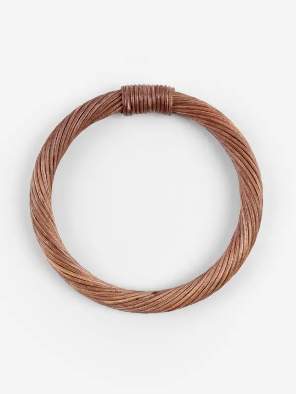 Ручки для сумки деревянные, плетёные, d=10.2 / 12.5 см, 2 шт., коричневые