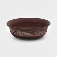 Тарелка глубокая &laquo;Ангоб&raquo;, 550 мл, 16&times;5 см, красная глина