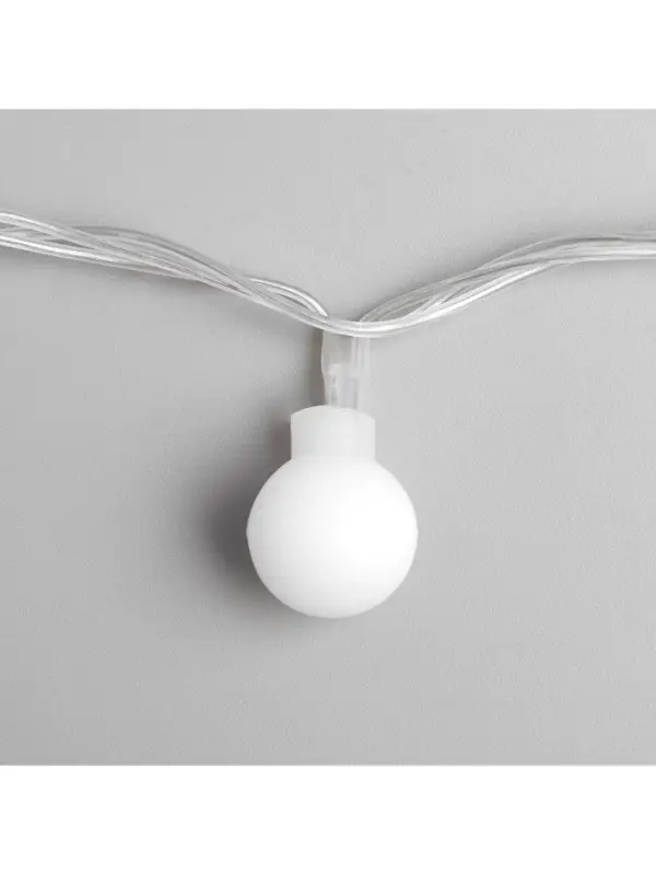 Гирлянда &laquo;Нить&raquo; 5 м с насадками &laquo;Шарики белые&raquo;, IP20, прозрачная нить, 20 LED, свечение мульти (RG/RB), мигание, 220 В