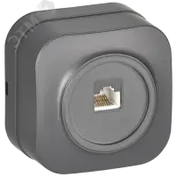 GLORY Розетка для открытой установки компьютерная RJ45 кат.5E РК10-ХСм сталь матовый IEK