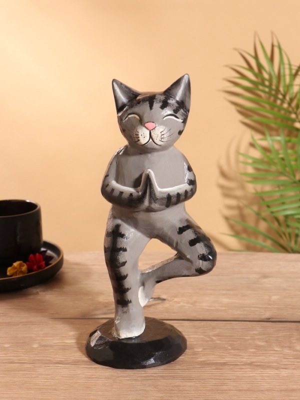 Сувенир интерьерный Сувенир интерьерный "Кот-йог" дерево 28 см