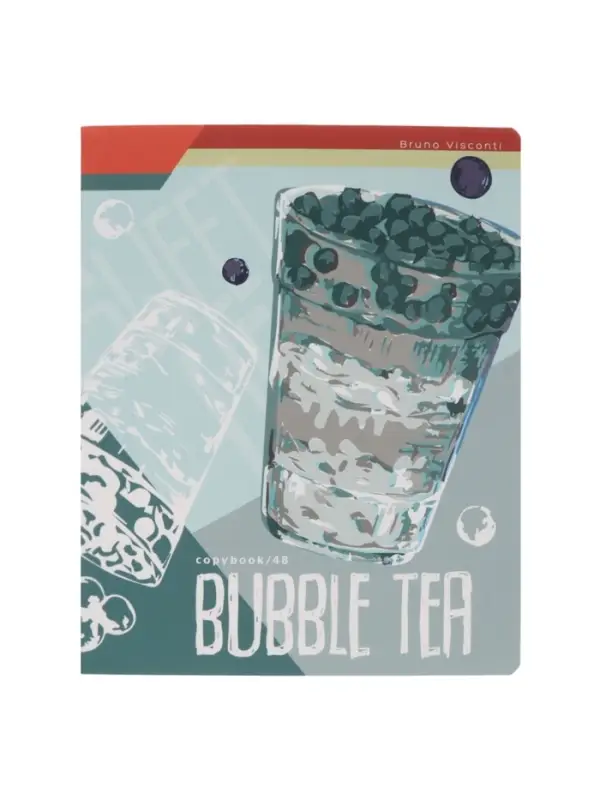 Тетрадь 48 листов, в клетку, Bubble tea