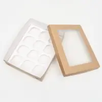 Коробка для 12 капкейков с окном, крафт, 32.5&times;25.5&times;10 см