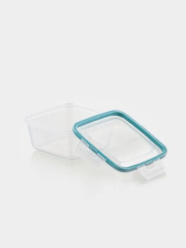 Набор контейнеров для хранения еды Idiland, 3 шт.: 400 мл, 800 мл, 1.5 л, пластик, герметичный, прозрачный, крышка голубая