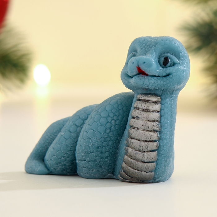 Новый год. Символ 2025. Фигурное мыло Новый год. Символ 2025. Фигурное мыло "Змейка Льдинка" синее, 50г