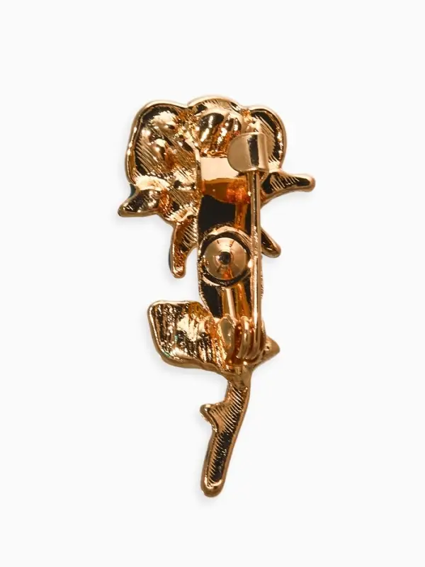 Брошь &laquo;Роза с листьями&raquo;, цвет МИКС в золоте