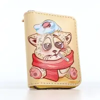 Кошелёк на молнии &laquo;Кот&raquo;, маленький, детский, жёлтый