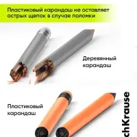 Карандаш чернографитный ErichKrause. JOY, HB, с ластиком, круглый, пластиковый, неоновый корпус, МИКС