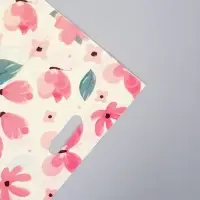 Пакет полиэтиленовый с вырубной ручкой "Цветы" 30 х 40 см 60 мкм