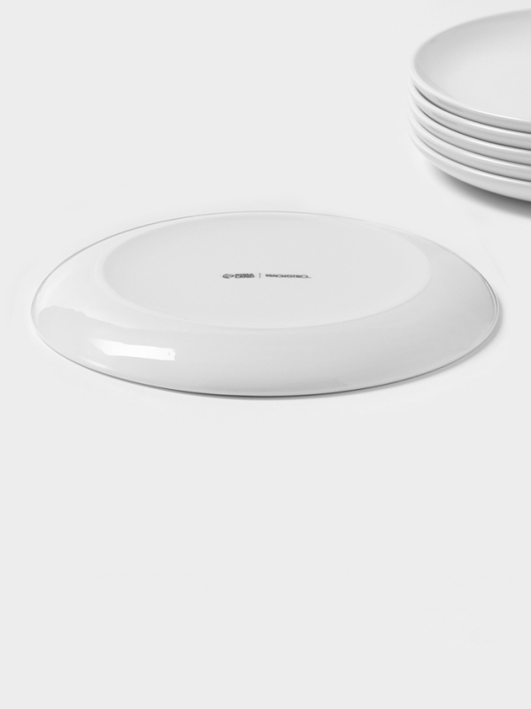 Набор тарелок фарфоровых обеденных Magistro Mien, 6 предметов: d=21 см, цвет белый