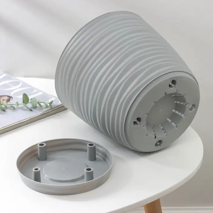 Горшок для цветов с поддоном &laquo;Дюна&raquo;, 5.5 л, пластиковый, серый