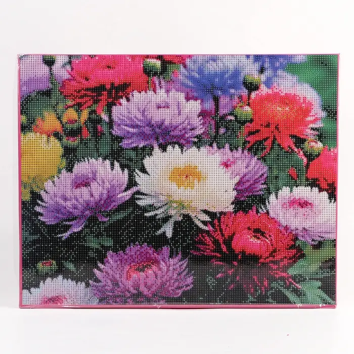 Алмазная вышивка полное заполнение Алмазная вышивка полное заполнение "Астры", на раме, 40*50 см