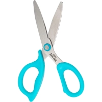 Ножницы детские Deli Explora E77755-BLUE 135мм, сталь, ассимм ручки,голубой