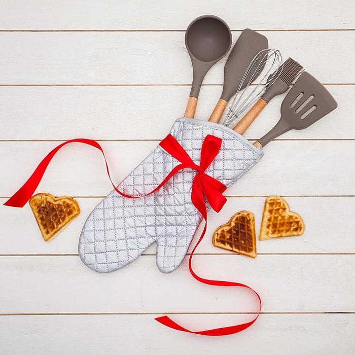 Лопатка Доляна «Брауни», 32×6 см, цвет серый/бежевый Лопатка Доляна «Брауни», 32×6 см, цвет серый/бежевый