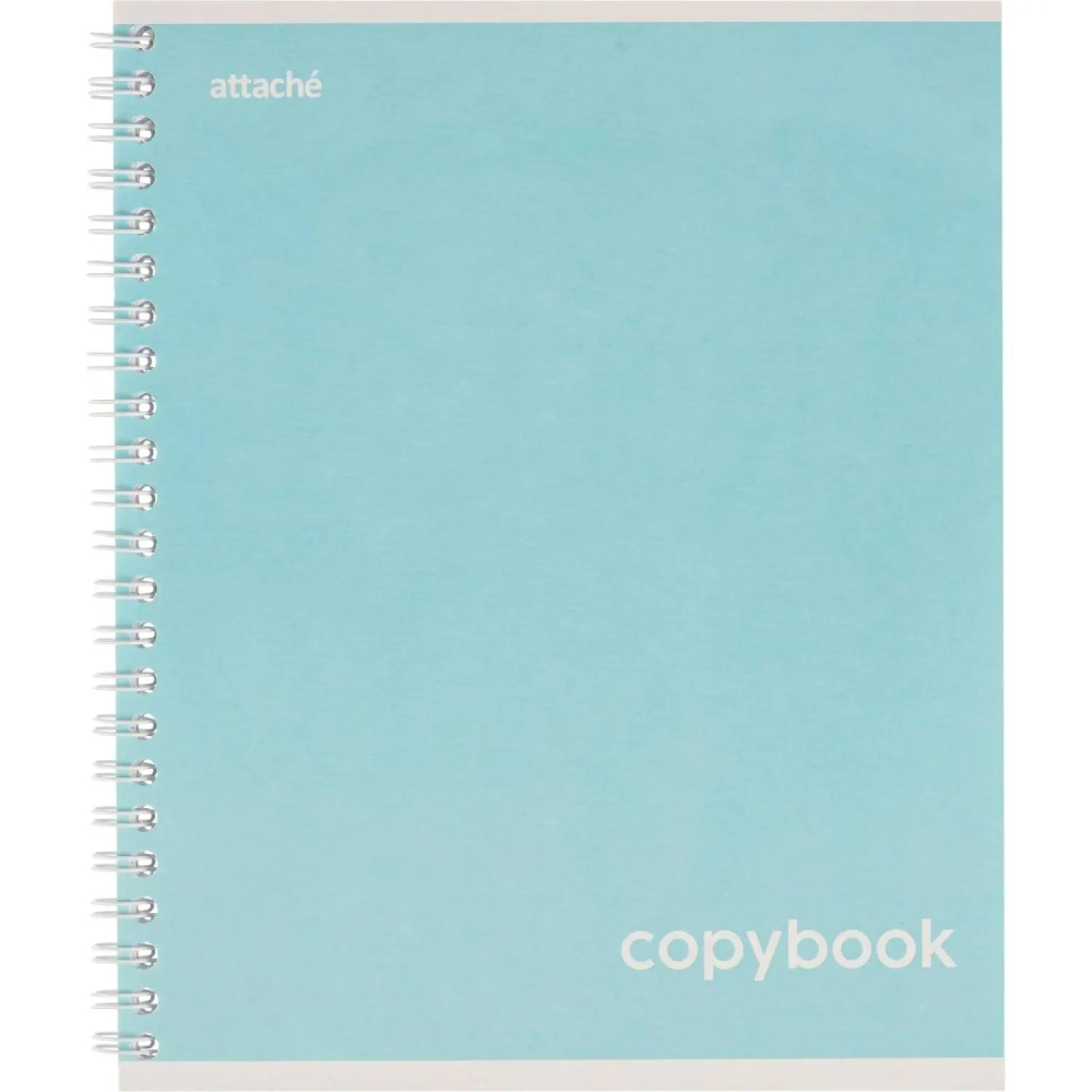 Тетрадь общая А5 80л Attache Акварель гребень картон голубой
