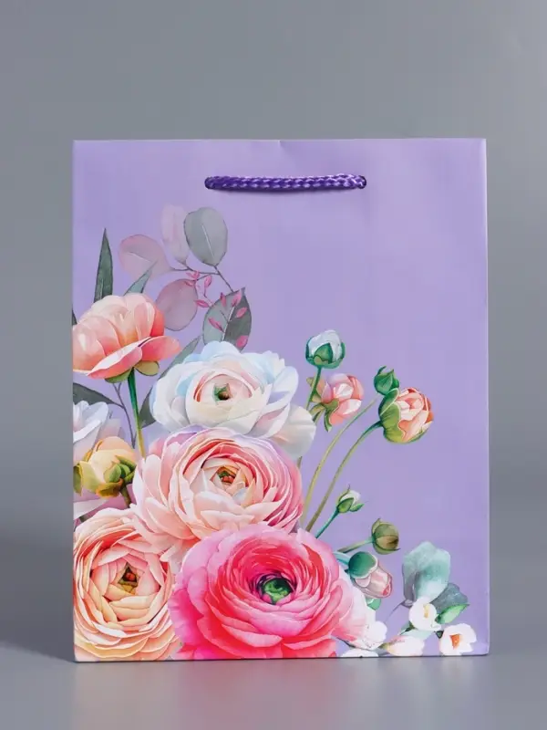 Пакет подарочный "Нежность без слов" ламинированный 18 х 22,3 х 10 см