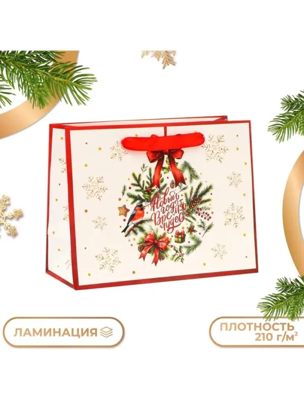 Пакет ламинированный &laquo;Время чудес!&raquo;, MS 23&times;18&times;10 см