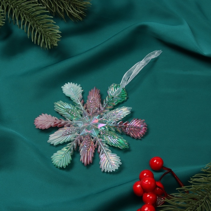 Украшение ёлочное Украшение ёлочное "Снежинка пушистая" 11х11 см, разноцветная