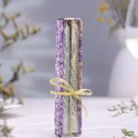 Набор свечей витых, 1.5&times;15 см, 2 шт., блестки, серебро