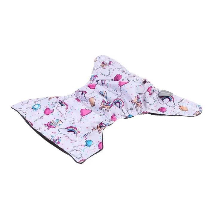 Многоразовый подгузник «Карамельки», 3-15 кг, угольно-бамбуковая ткань, Крошка Я