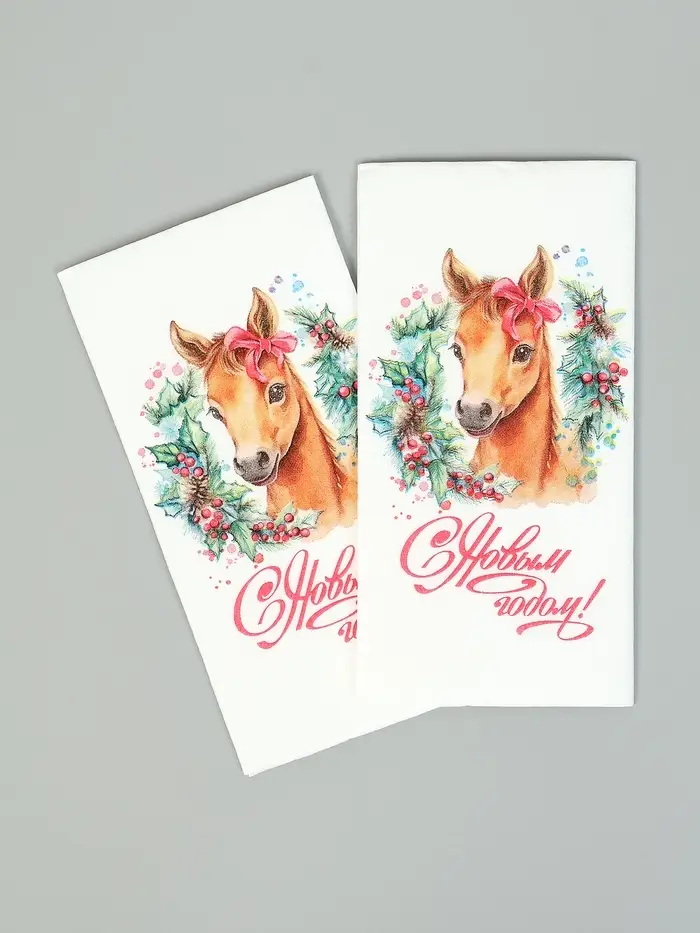 Символ года (6+6) 1/8 Салфетка 33х33, 2 слоя, 20шт. /12 , шт