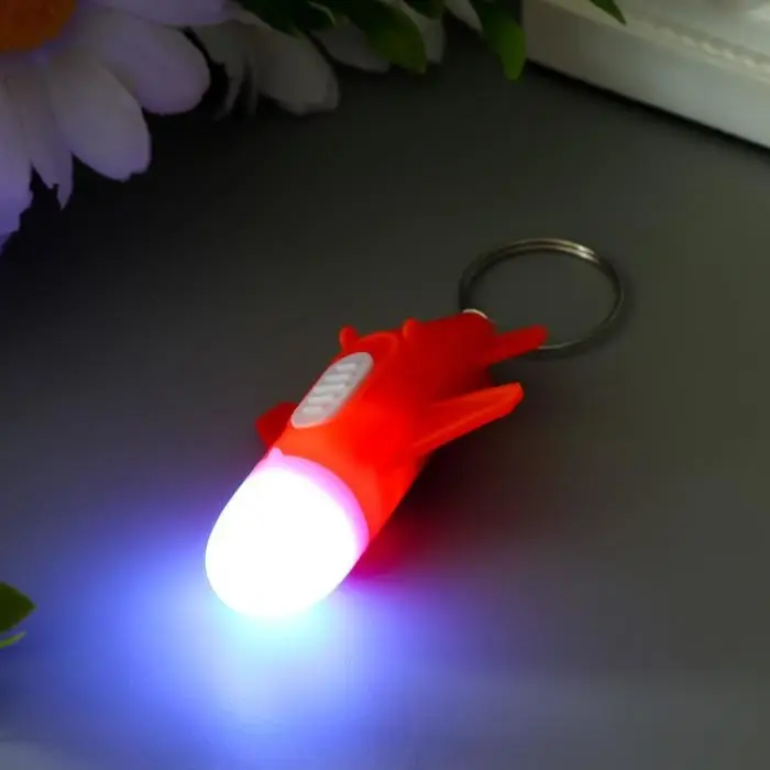 Фонарик свет на кольце  Фонарик свет на кольце "Самолет" мигает МИКС 6,3х4х2 см