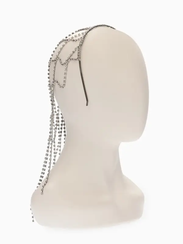 Украшение для волос  Украшение для волос "Паутина" 44см, цвет белый в серебре