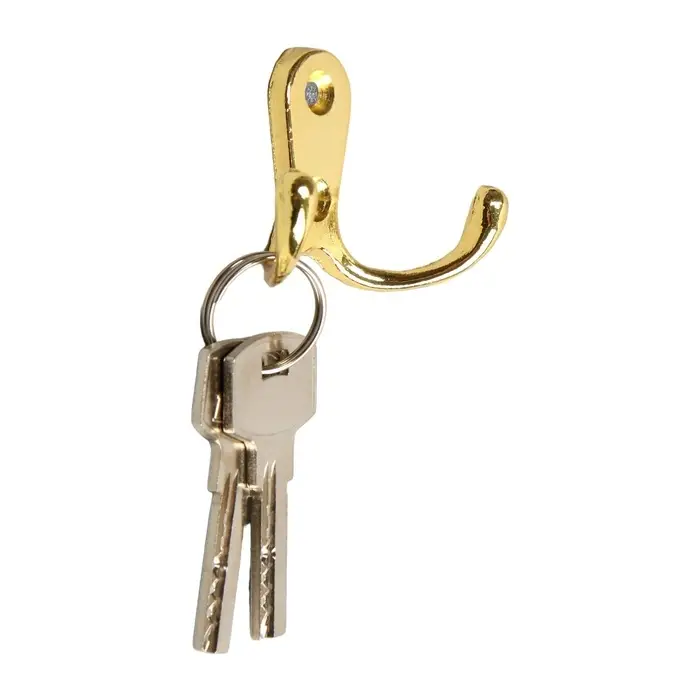 Крючок мебельный ТУНДРА TKd=006, двухрожковый, золото Крючок мебельный ТУНДРА TKd=006, двухрожковый, золото