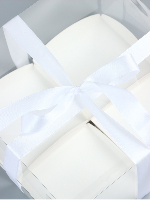 Коробка для пирожных 4 штуки , белая, 20 х 20 х 10 см Коробка для пирожных 4 штуки , белая, 20 х 20 х 10 см