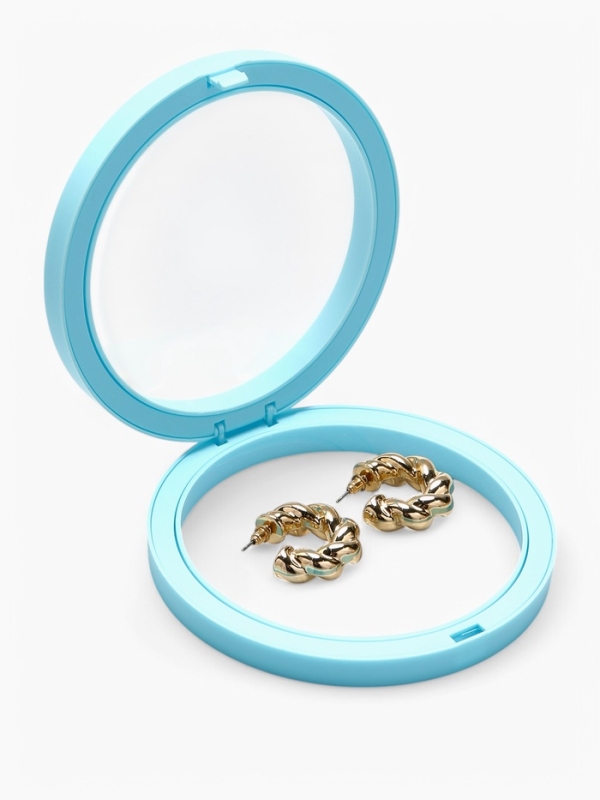 Подставка для украшений «Круг», 11*11*4,5 см, цвет голубой Подставка для украшений «Круг», 11*11*4,5 см, цвет голубой