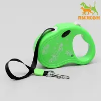 Рулетка &laquo;Цветы&raquo;, 3 м, до 10 кг, зелёная