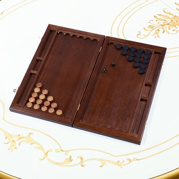 Нарды деревянные большие, резные  Нарды деревянные большие, резные "Мишки в лесу", доска из массива бука, патина, 50 х 58 см