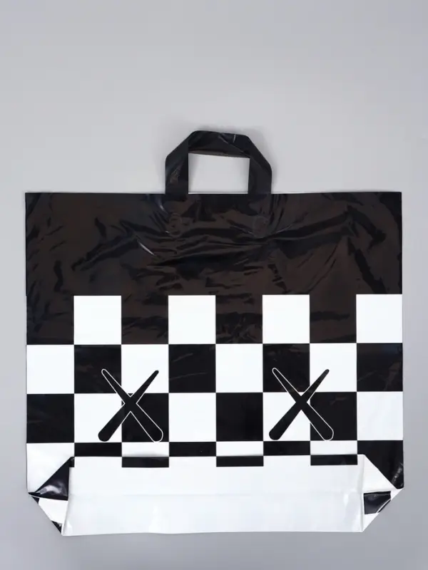 Пакет с петлевой ручкой "Клетка" 50 х 45 х 8 см, 60 мкм