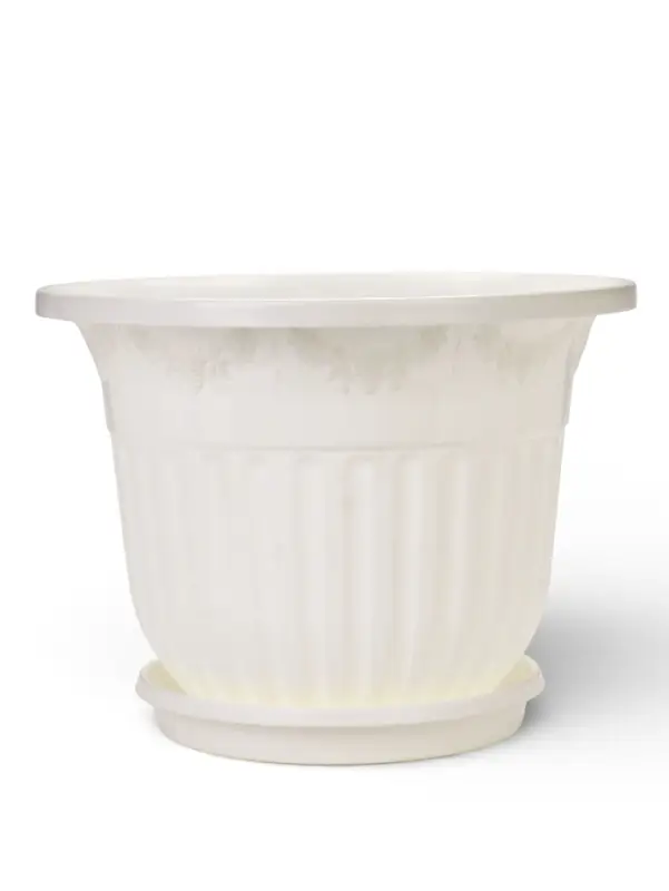 Горшок для цветов с поддоном &laquo;Лозанна&raquo;, 25 л, пластиковый, белый