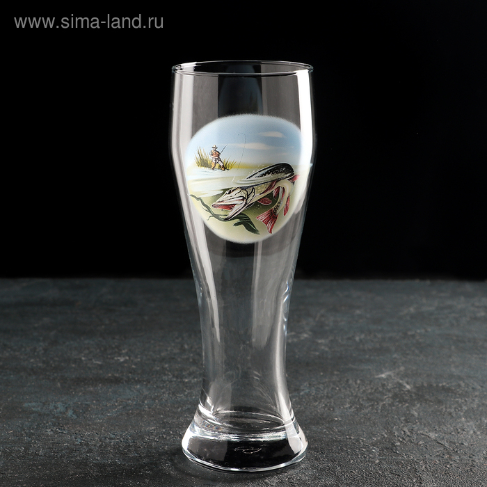 Бокал пивной «Рыбалка», стеклянный, 500 мл, рисунок микс Бокал пивной «Рыбалка», стеклянный, 500 мл, рисунок микс