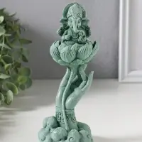 Сувенир полистоун "Рука с лотосом и Ганешей" зелёный 7х7,3х18,5 см