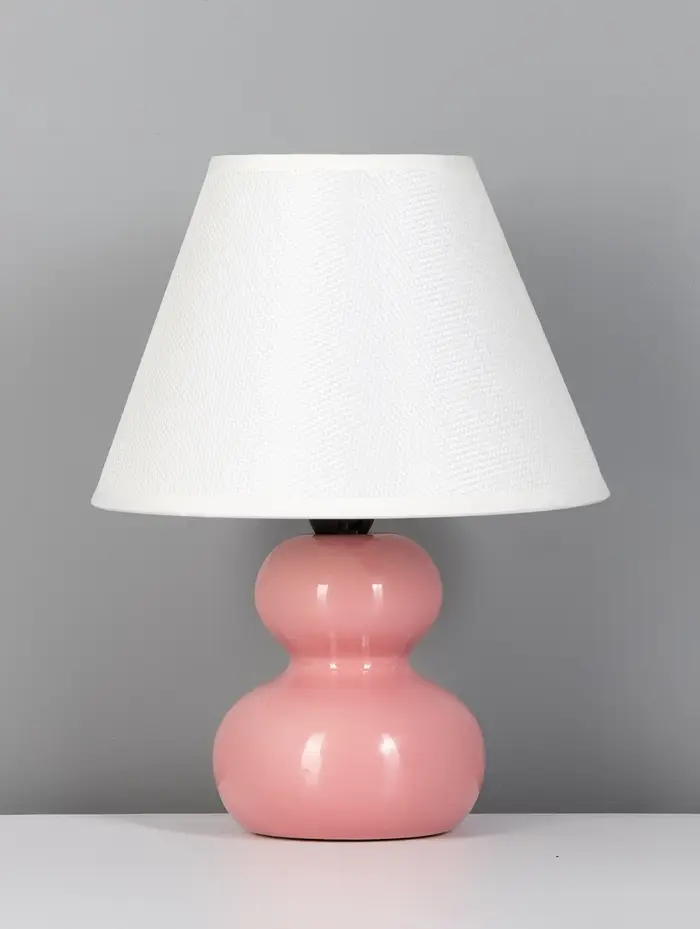 Лампа настольная RISALUX &laquo;Дуэт&raquo;, E14, 40 Вт, розовая, 18.5&times;18.5&times;24 см