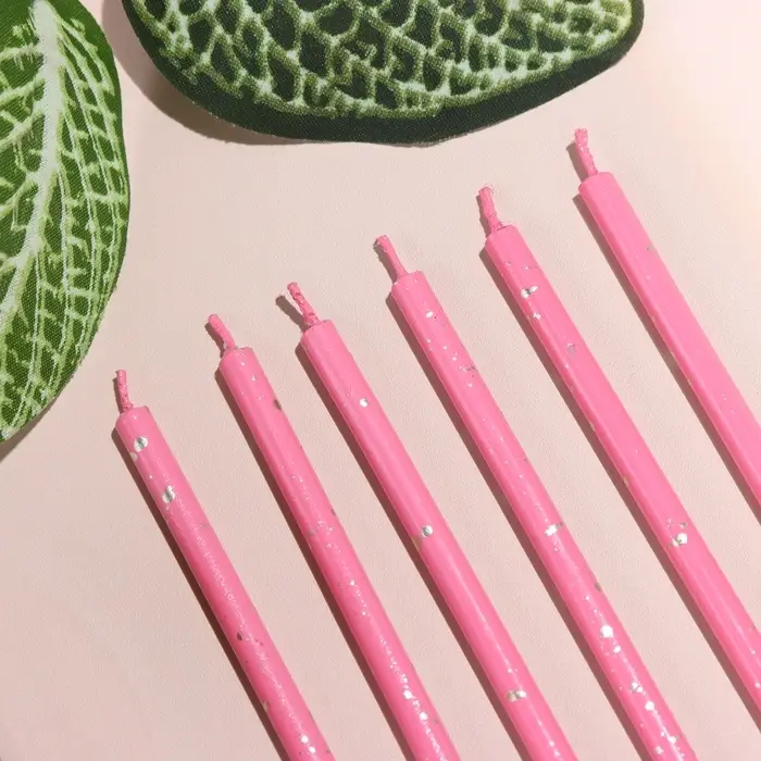 Свечи в торт, 6 штук &laquo;Исполнение желаний&raquo;, 15 см, фуксия