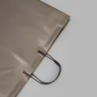 Пакет подарочный ПВХ, серый матовый, пластиковая ручка, 50&times;42&times;12 см