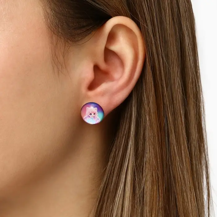 Серьги гвоздики «Яркого стиля» 1.5 х 1.5см