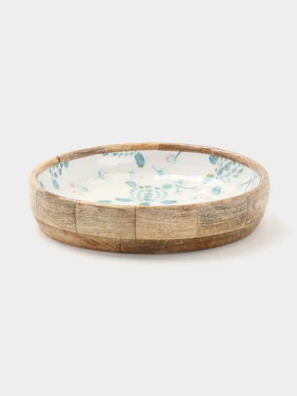 Блюдо &laquo;Черепаха и цветы&raquo;, 25.5&times;25.5&times;6 см, дерево манго