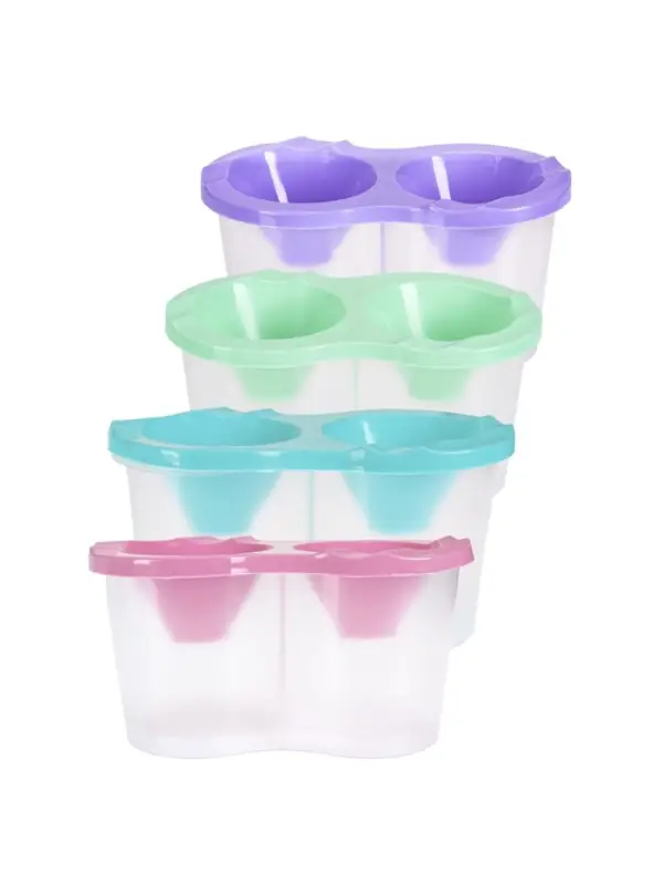 Стакан - непроливайка для рисования двойной Calligrata &laquo;Прованс&raquo;, 150 мл &times;2, пастельный МИКС