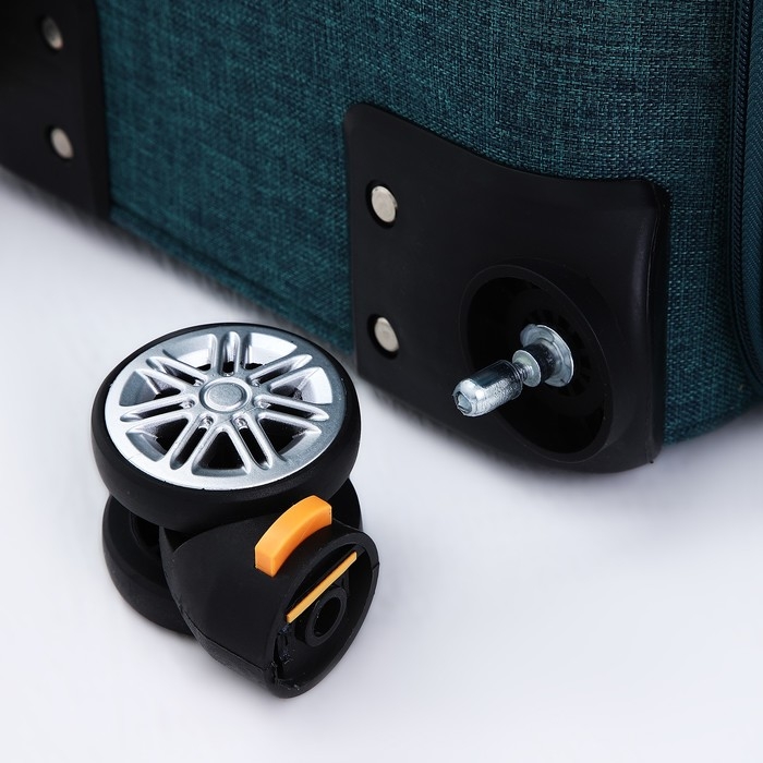 Чемодан малый 20", наружный карман, кодовый замок, цвет чёрный