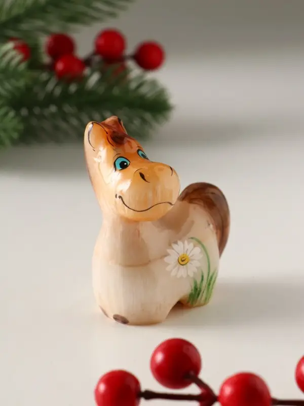 Сувенир Лошадка средняя, 7х5,5 см, селенит